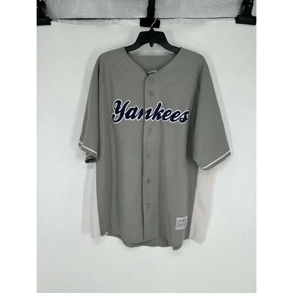 New York Yankees‎ #2 Derek Jeter Jersey Mens XL Stitched Sewn Grey MLB Baseball
